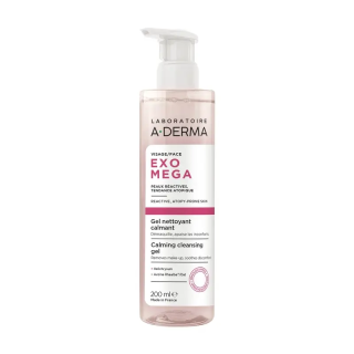 Aderma Exomega Facial Gel Limpiador Calmante 200 ml