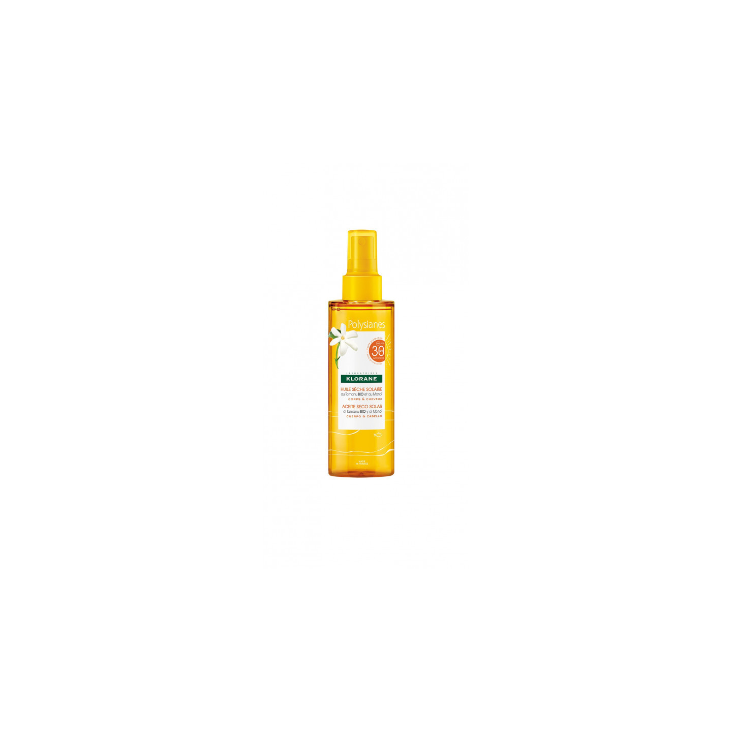 KLORANE POLYSIANES ACEITE SECO SOLAR SPF 30 CUERPO Y CABELLO 200 ML - Cabello