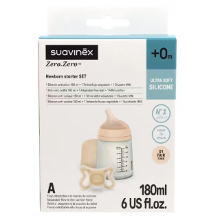 Suavinex Zero Zero Biberón Anticólico Tetina Silicona Color Fair 120 ml - Biberones