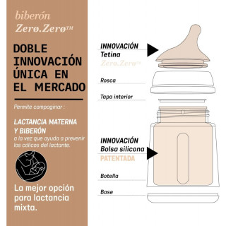 Suavinex Zero Zero Biberón Anticólico Tetina Silicona Color Light 120 ml - Infantil