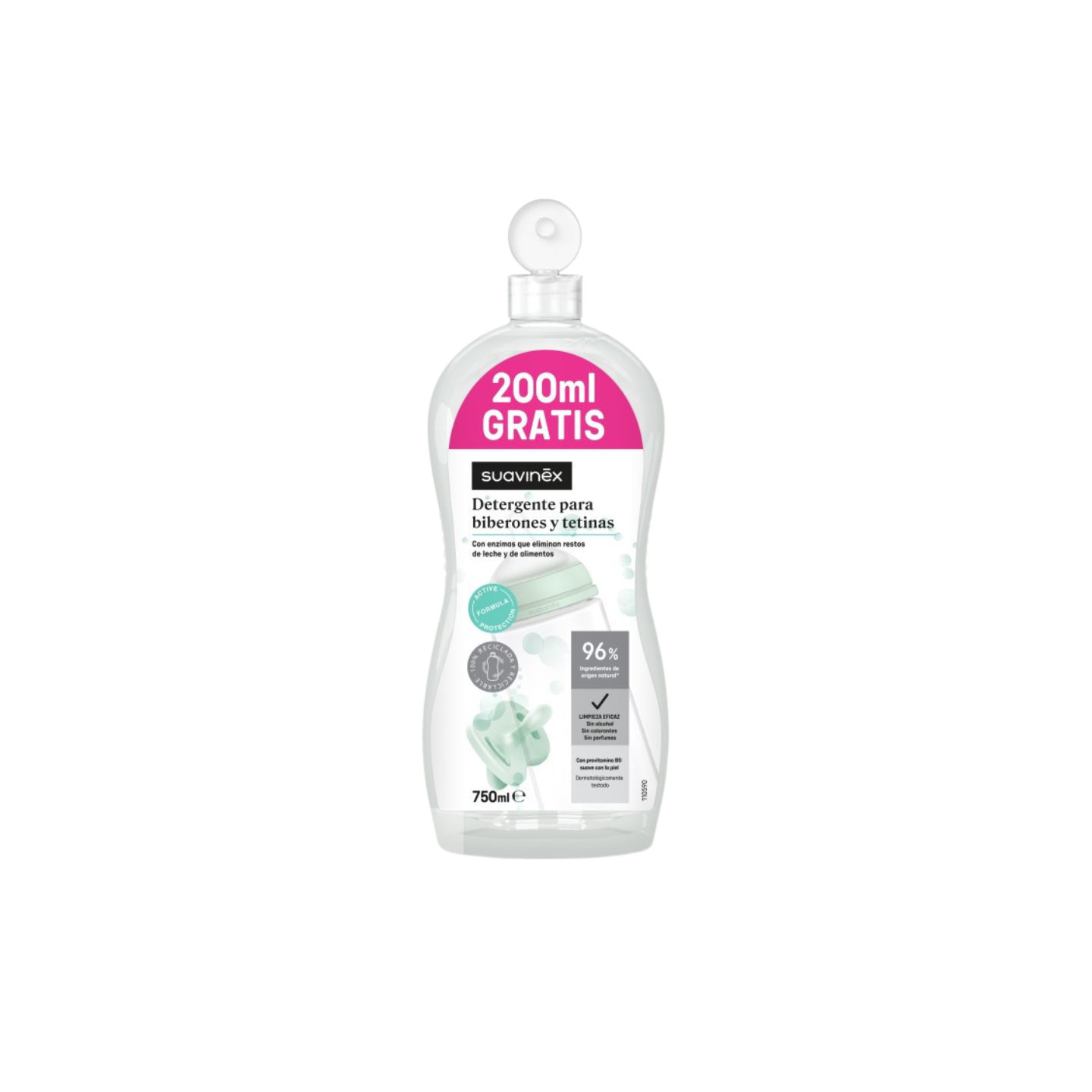 Suavinex Detergente Tetinas y Biberones 550 ml + 200 ml - Infantil