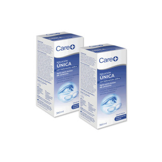 Care+ Duplo Solución Única con Hialuronato Sódico 2 x 360 ml - Líquido lentillas