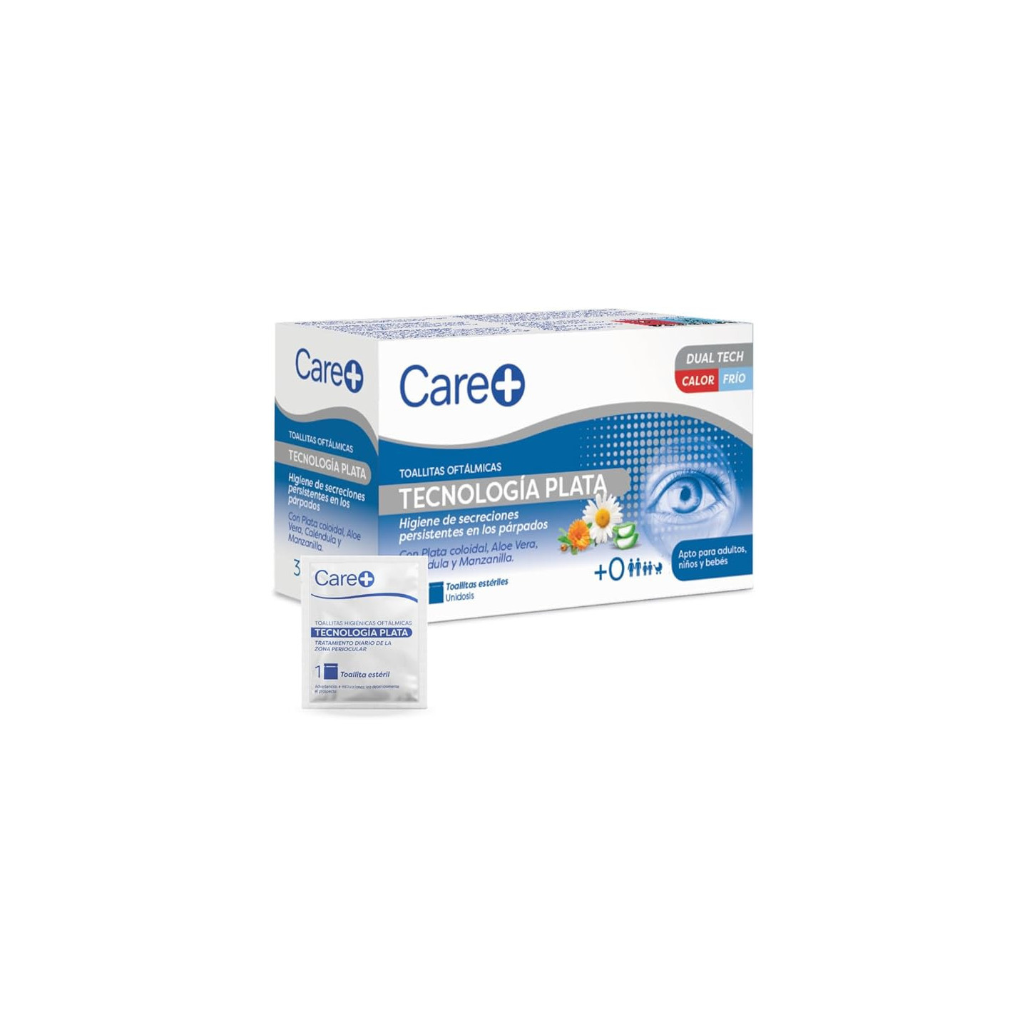 Care+ Toallitas Oftálmicas Plata 30 toallitas - Óptica