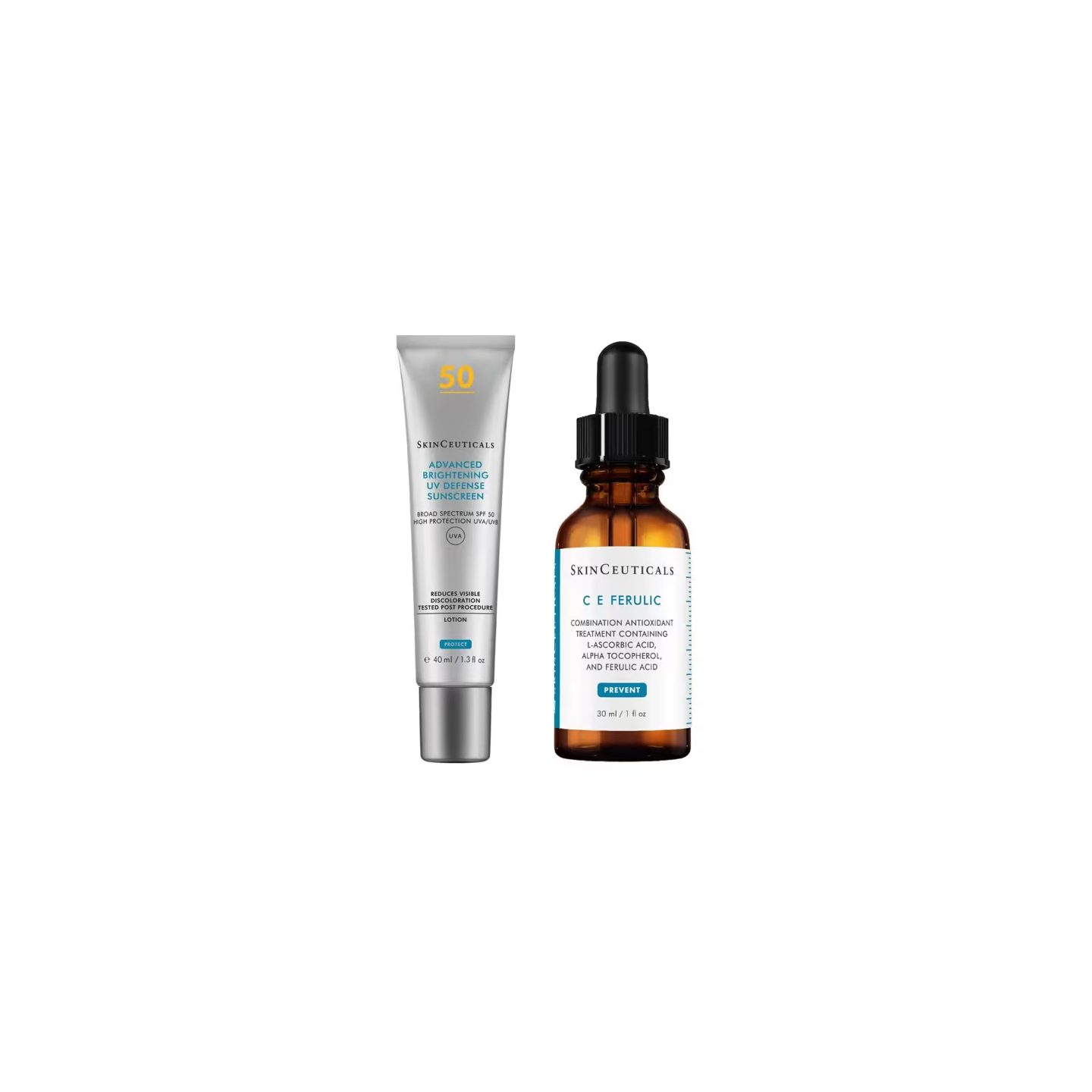 SkinCeuticals Advanced Bright UV Defense SPF50 40 ml + Sérum CE Ferulic 30 ml - Rutinas y packs