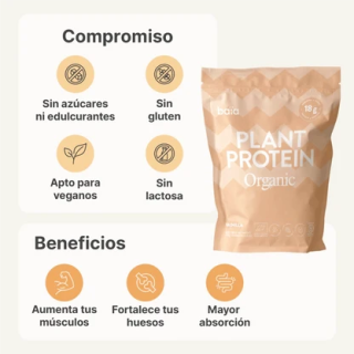 BAIA PLANT PROTEIN ORGANIC VAINILLA 750 GRAMOS - Facial
