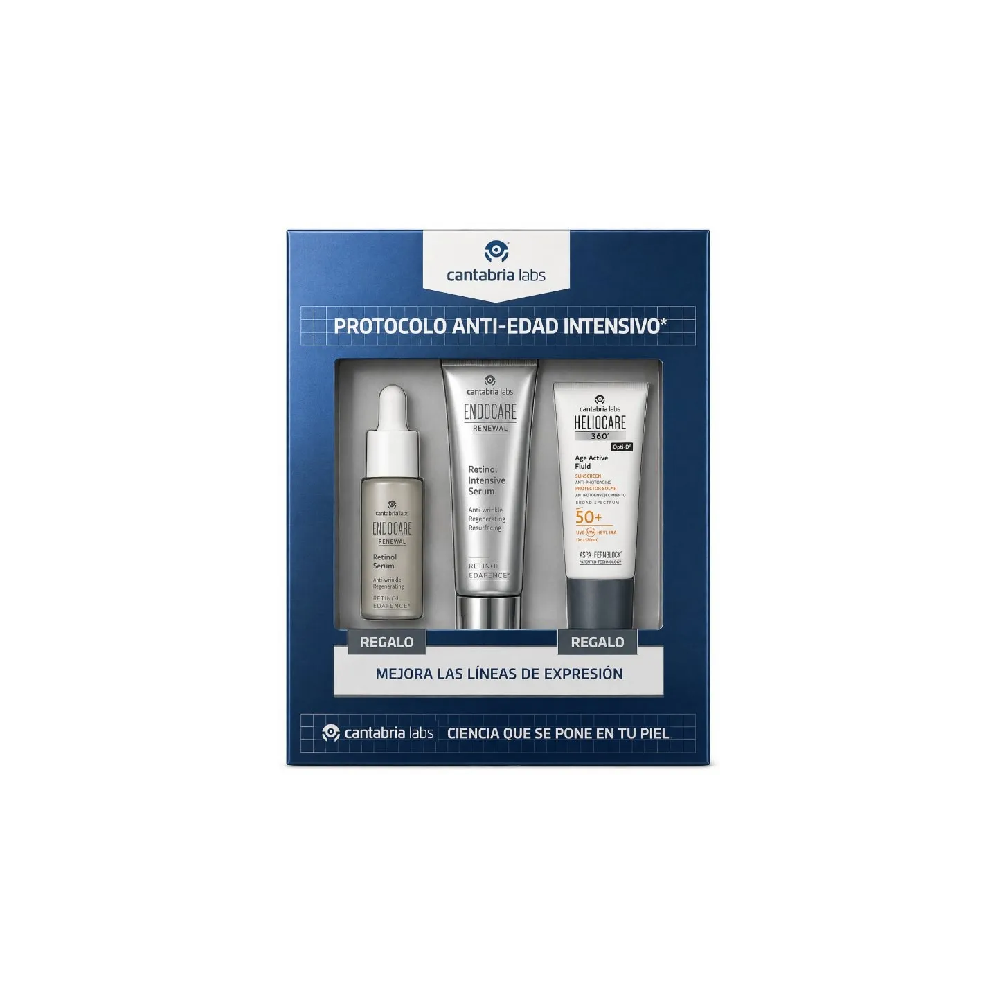 ENDOCARE PROTOCOLO ANTIEDAD INTENSIVO - RETINOID INTENSIVE + NIACINAL + HELIOCARE AGE FLUID - Facial