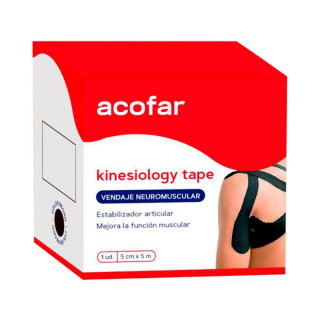 Acofar Kinesiology Tape Negro 5 m x 5 cm - Botiquín y ortopedia