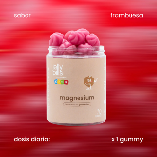 Jelly Pills Magnesium Kids 70 gummies sabor frambuesa - Magnesio