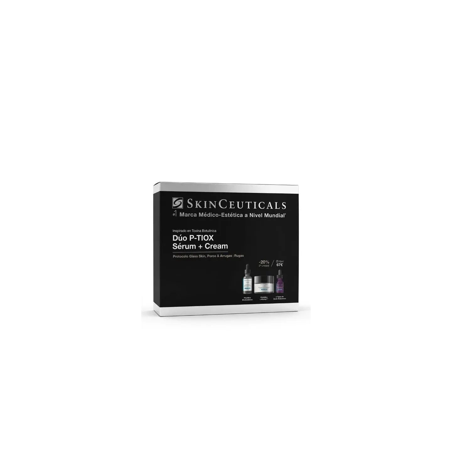 SKINCEUTICALS COFRE GLASS SKIN POROS Y ARRUGAS: PTIOX CREMA + SERUM 2026 - Facial