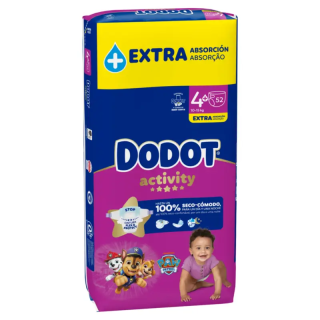 Dodot Activity Extra Talla 4 Jumbo Pack 52 pañales - Pañales