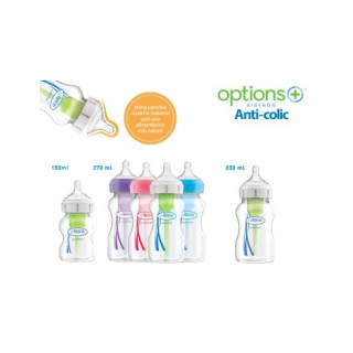 Dr. Brown's Options+ Biberón Anticólico Boca Ancha 330 ml - Biberones