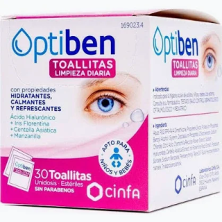 Optiben Toallitas Higiene Ocular 30 unidades - Limpieza e hidratación ocular