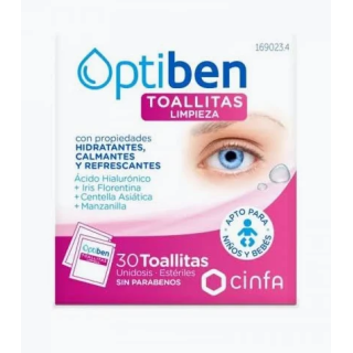 Optiben Toallitas Higiene Ocular 30 unidades - Limpieza e hidratación ocular