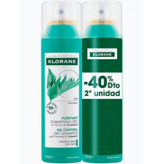 Klorane Champú Seco Ortiga Duplo 2 x 150 ml - Champú