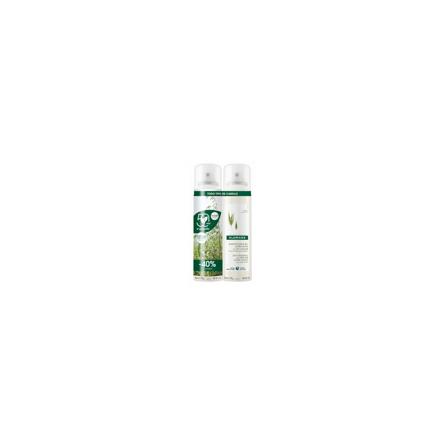 Klorane Champú Seco Avena Duplo 2 x 150 ml - Champú
