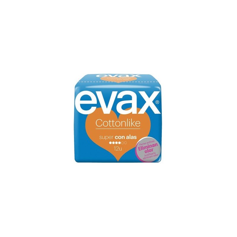 Compresas Evax Cottonlike super alas 12 unidades