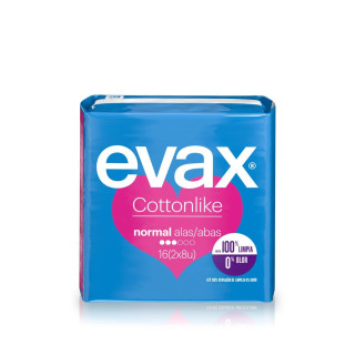 Evax Cottonlike Normal con Alas 16 compresas - Compresas, salvaslips y tampones | STG Farma