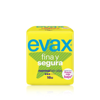 Compresas Evax fina y segura normal sin alas 16 unidades - Compresas, salvaslips y tampones | STG Farma
