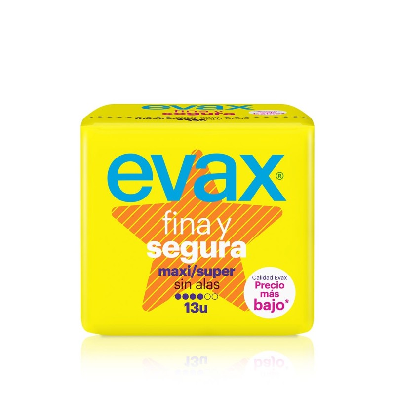 Compresas Evax fina y segura maxi sin alas 14 unidades