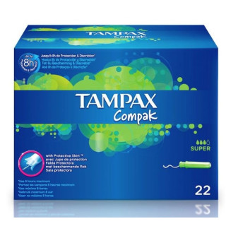 Tampax Compak Super 22 tampones - Compresas, salvaslips y tampones | STG Farma
