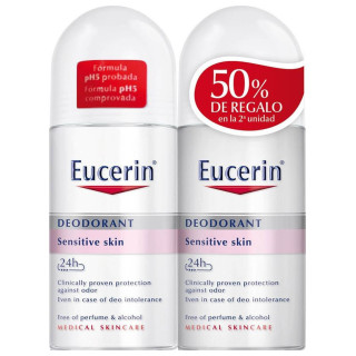 Duplo desodorante Eucerin Deo Piel Sensible Roll-on - Desodorantes | STG Farma