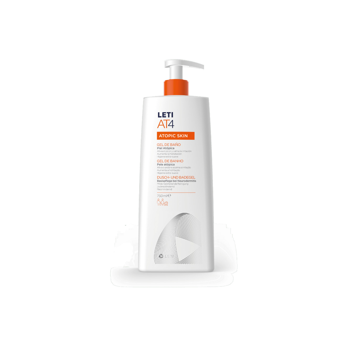 Leti AT4 Atopic Skin Gel de Baño 750 ml - Gel de ducha | STG Farma