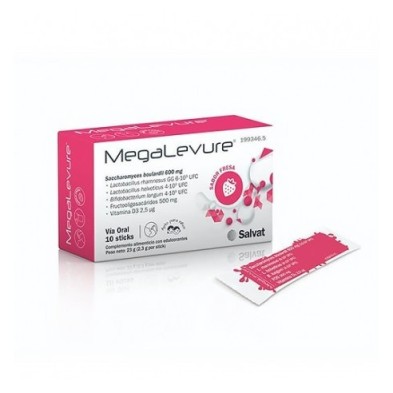 Megalevure 10 sticks sabor fresa