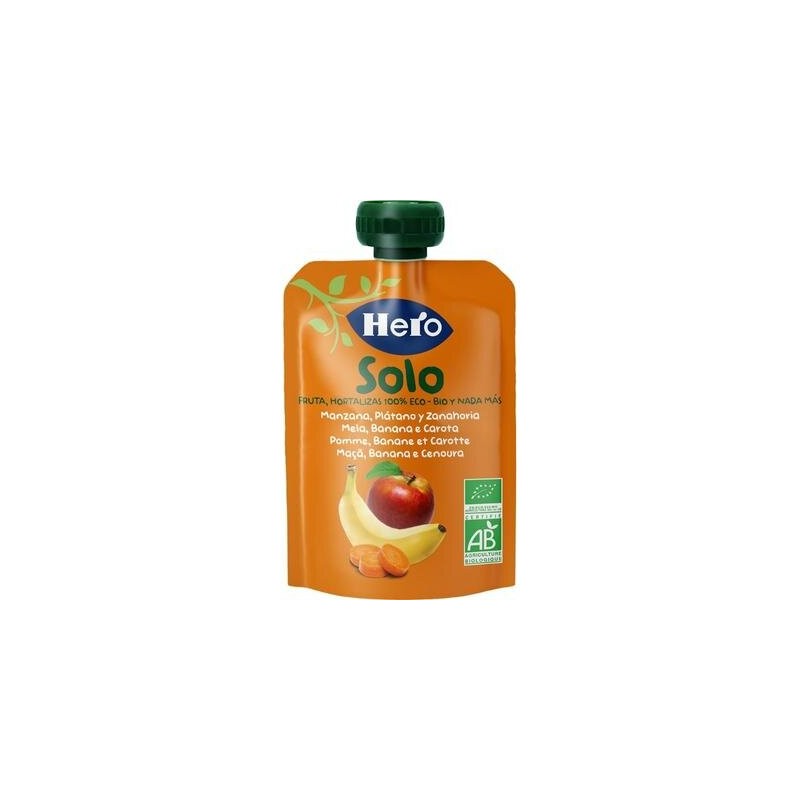 Hero Baby Bolsita Solo Manzana, Plátano y Zanahoria 100g