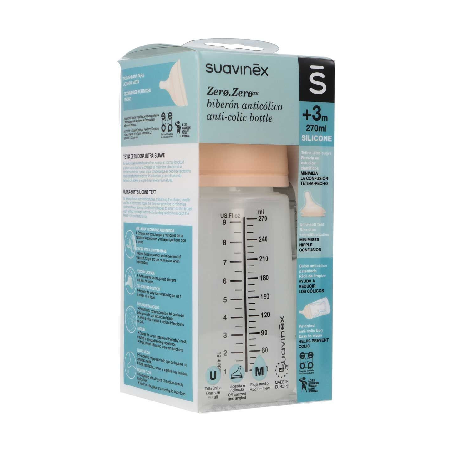 Suavinex Biberón Anticólico Flujo Medio