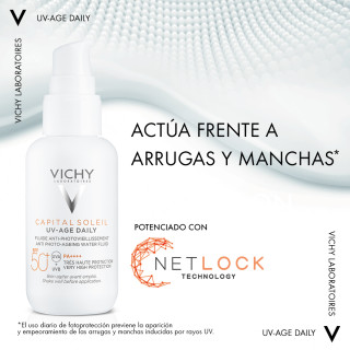 Vichy Capital Soleil UV Age Fluido SPF 50+ 50 ml - Protector solar pieles maduras | STG Farma