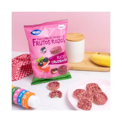 Hero Kids Tortitas de Arroz Frutos Rojos 25g