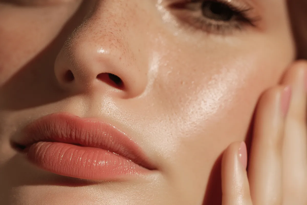 Primer plano de un rostro con la piel luminosa